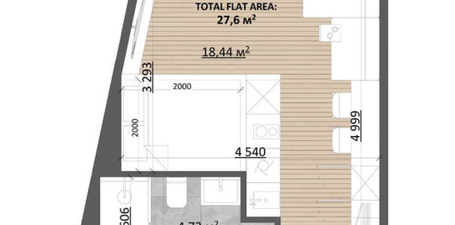 Studio Apartment in Pererenan, Mengwi, Badung, Bali (15551)