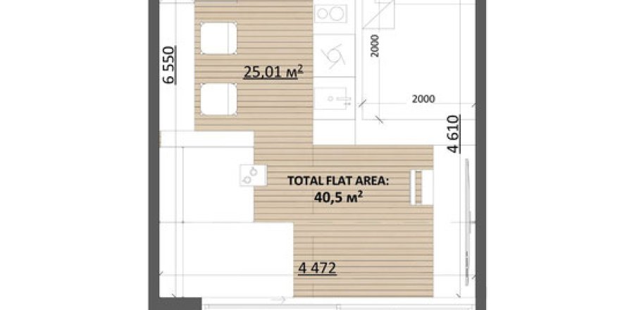 Studio Apartment in Pererenan, Mengwi, Badung, Bali (15556)