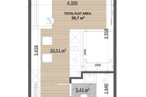 Studio Apartment in Pererenan, Mengwi, Badung, Bali (15553)