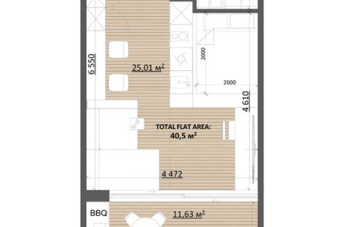 Studio Apartment in Pererenan, Mengwi, Badung, Bali (15557)