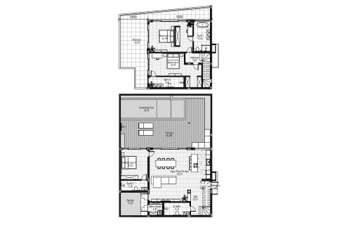 Планировка Виллы «3BR-6» с 3 спальнями в ЖК Serenity Villas