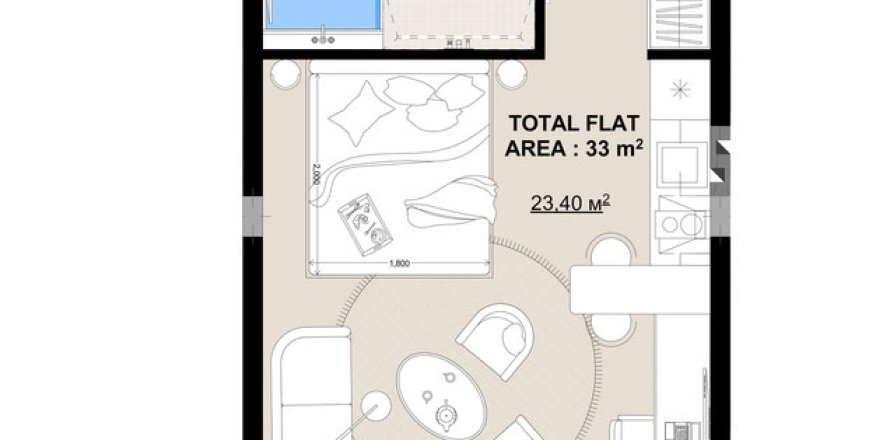 Studio Apartment in Canggu, Badung, Bali (15582)