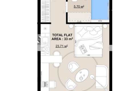 Studio Apartment in Canggu, Badung, Bali (15583)