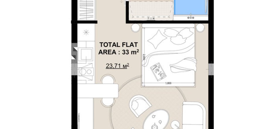 Studio Apartment in Canggu, Badung, Bali (15583)