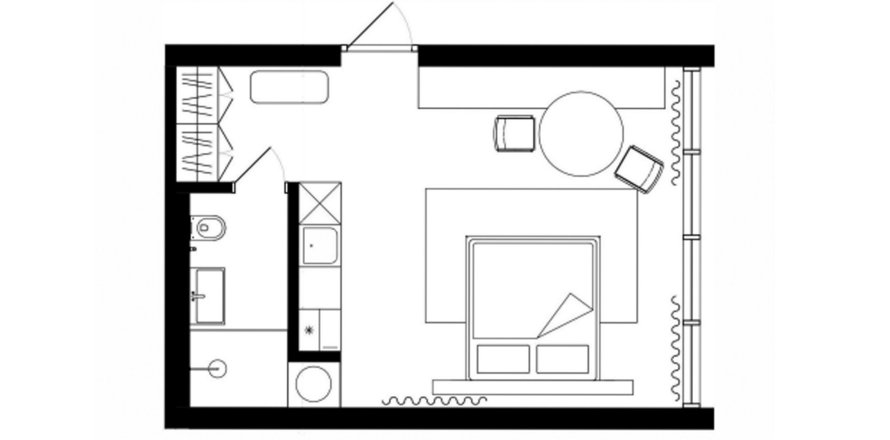 Apartment floor plan «STUDIO», Studio in The HEIGHTS