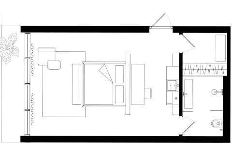 Планировка Квартиры «STUDIO» Студия в ЖК The HEIGHTS