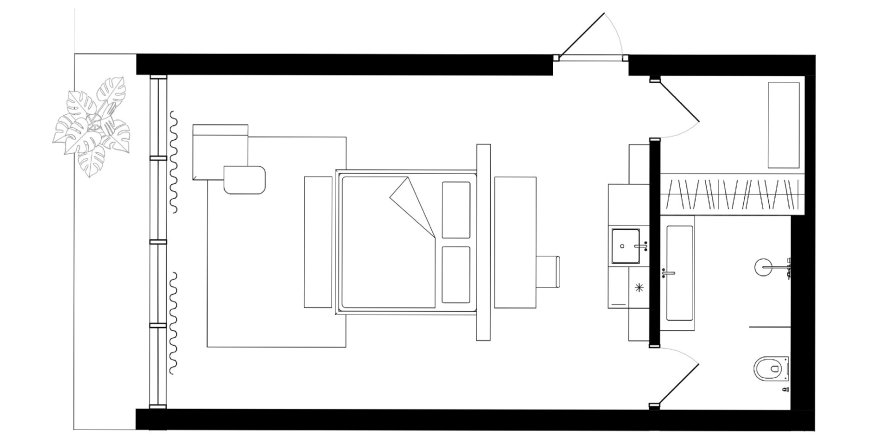 Apartment floor plan «STUDIO», Studio in The HEIGHTS