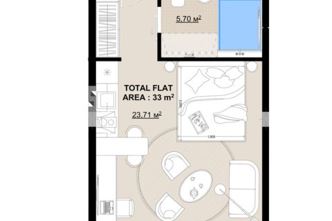 Studio Apartment in Canggu, Badung, Bali (15564)