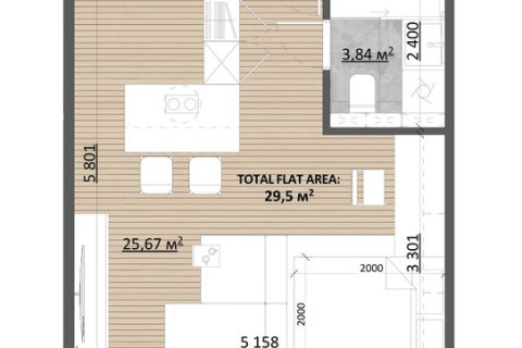 Studio Apartment in Pererenan, Mengwi, Badung, Bali (15559)