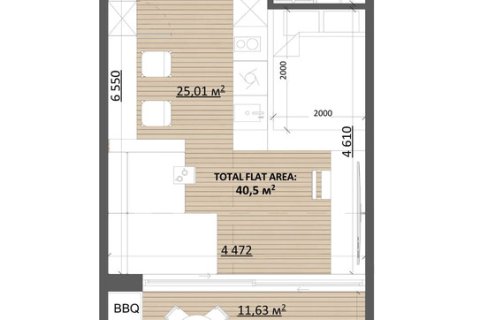 Studio Apartment in Pererenan, Mengwi, Badung, Bali (15558)