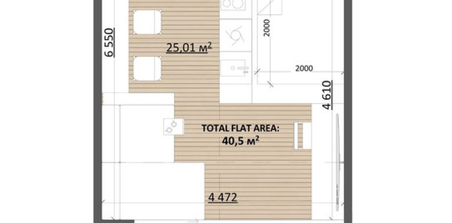 Studio Apartment in Pererenan, Mengwi, Badung, Bali (15558)