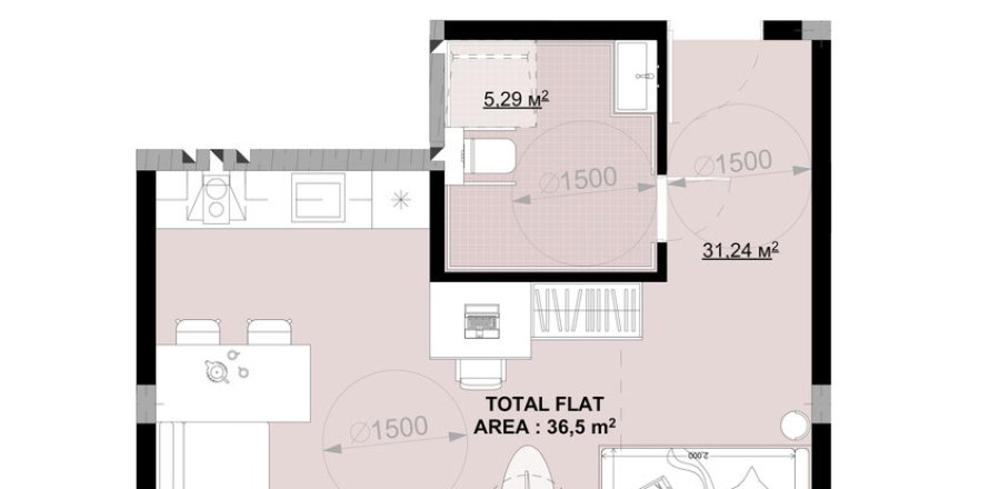 Studio Apartment in Canggu, Badung, Bali (15568)