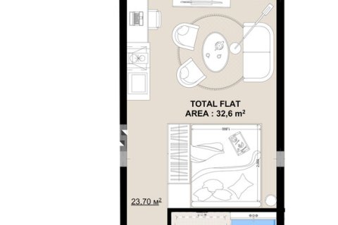 Studio Apartment in Canggu, Badung, Bali (15569)