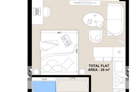 Studio Apartment in Canggu, Badung, Bali (15570)