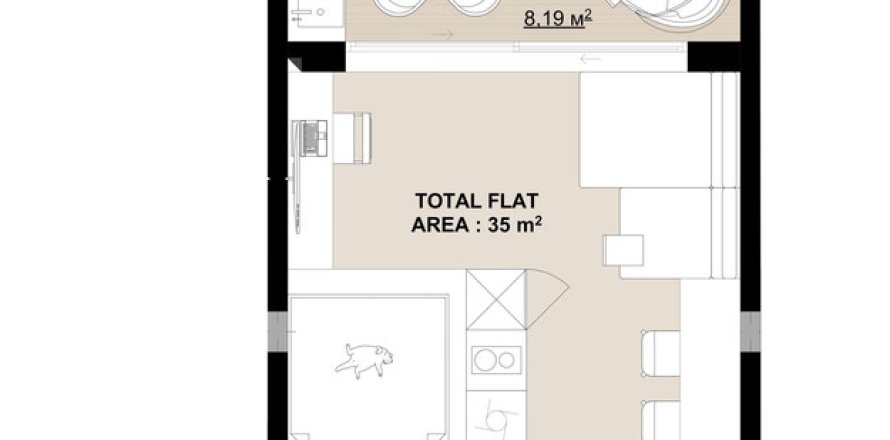 Studio Apartment in Canggu, Badung, Bali (15567)