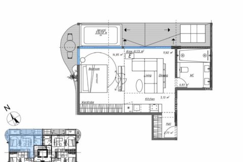 Studio Apartment in Canggu, Badung, Bali (15588)