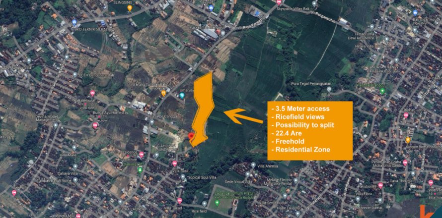 Land in Tumbak Bayuh, Mengwi, Badung, Bali (11845)
