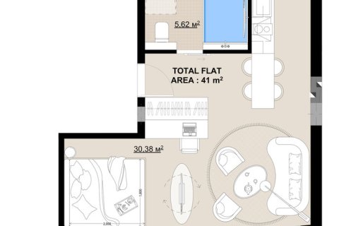 Studio Apartment in Canggu, Badung, Bali (15574)