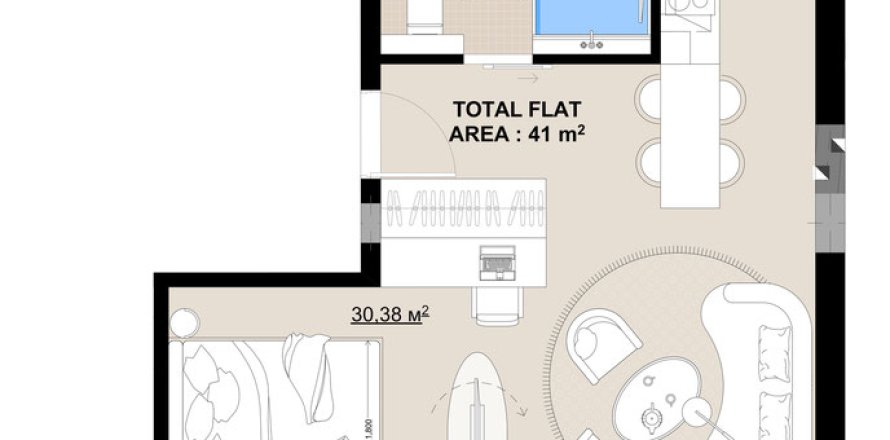 Studio Apartment in Canggu, Badung, Bali (15574)