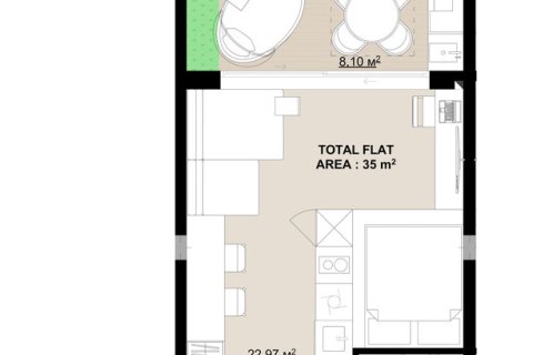 Studio Apartment in Canggu, Badung, Bali (15575)