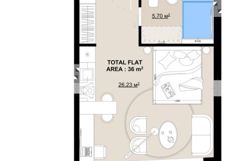 Studio Apartment in Canggu, Badung, Bali (15576)