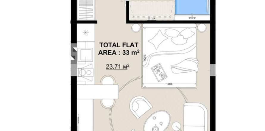 Studio Apartment in Canggu, Badung, Bali (15577)