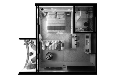 Apartment floor plan «Seaborne apartment», 1 bedroom in Manta Livin Uluwatu